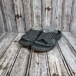 Skechers Women's Outdoor Lifestyle Memory Foam Sandals Black Silver Size 7